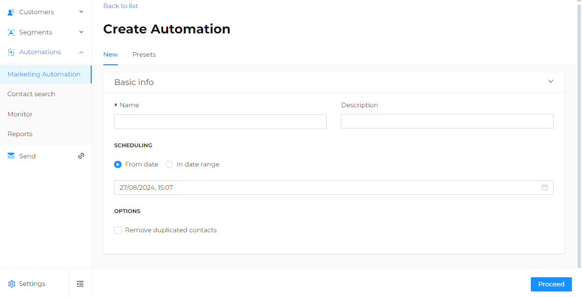 Create a New Automation from Scratch