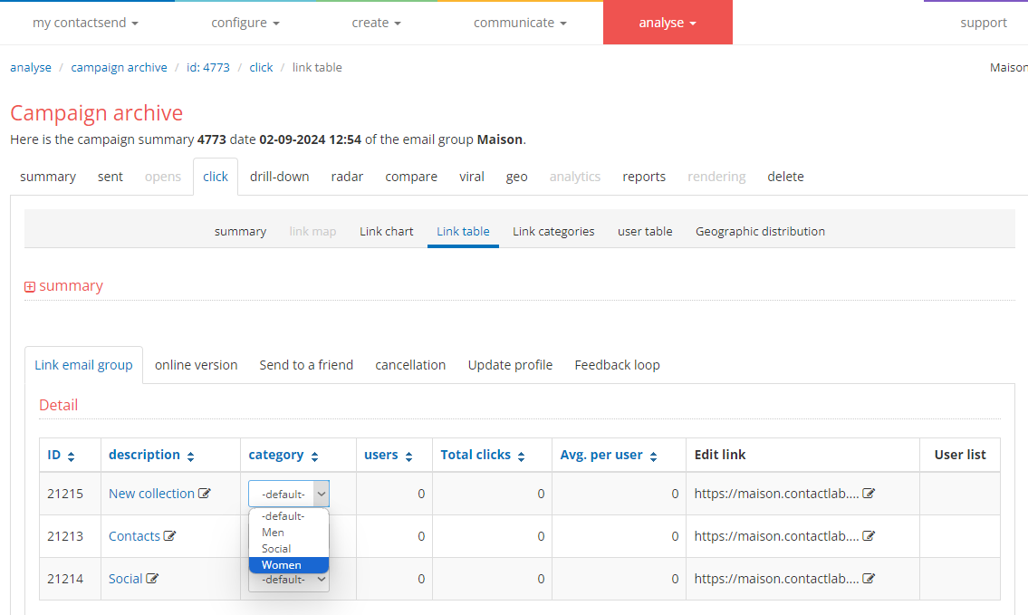 Classification: assign category in the analyse section