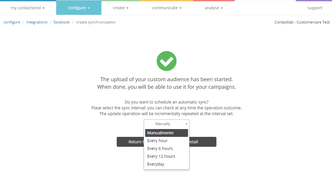 New Custom audience: scheduling