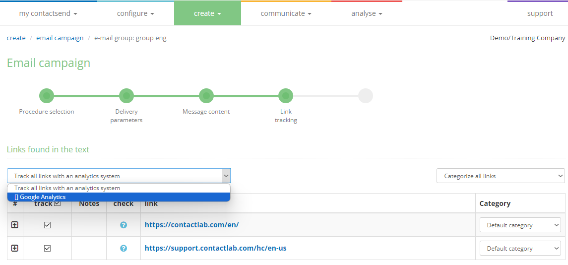 Google Analytics tracking all links