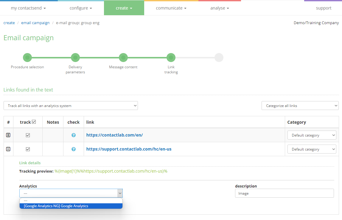 Google Analytics tracking one link