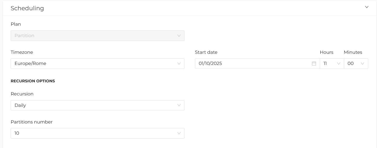 New plan - Scheduling