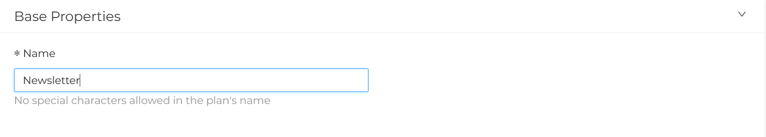 New plan - Name