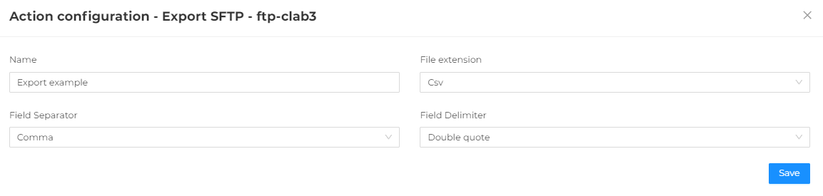 Export to SFTP space