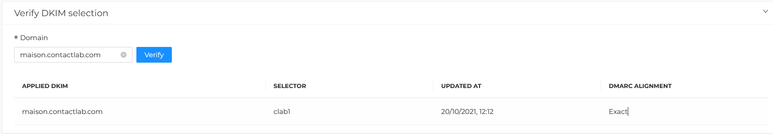 DKIM List domain verification