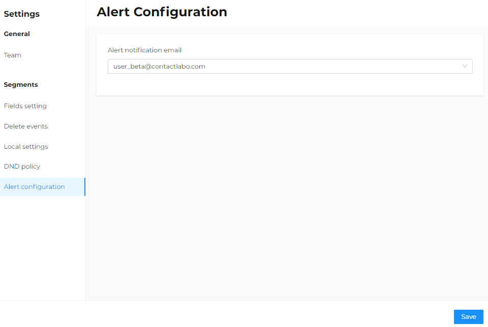 Alert configuration