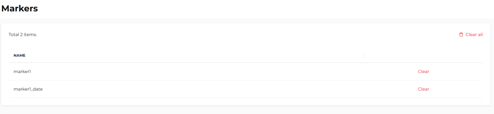 Clear contact tagging fields