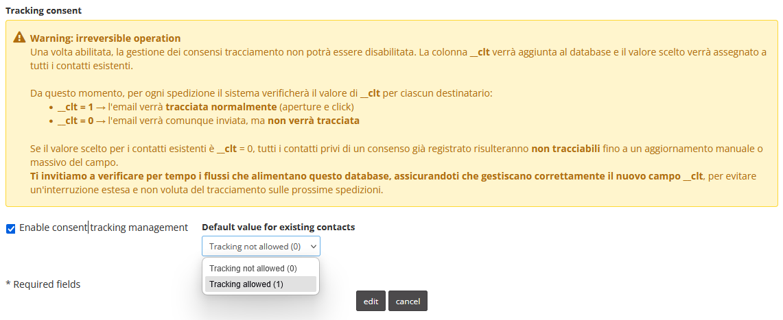 Enabling tracking consent management