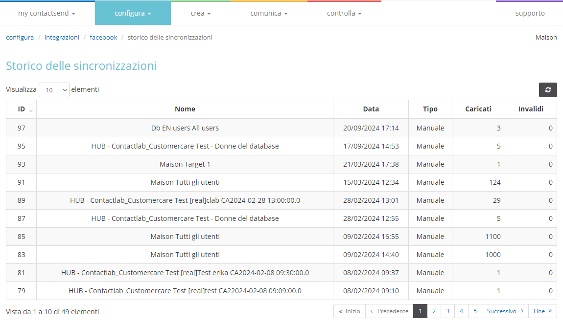 visualizza log