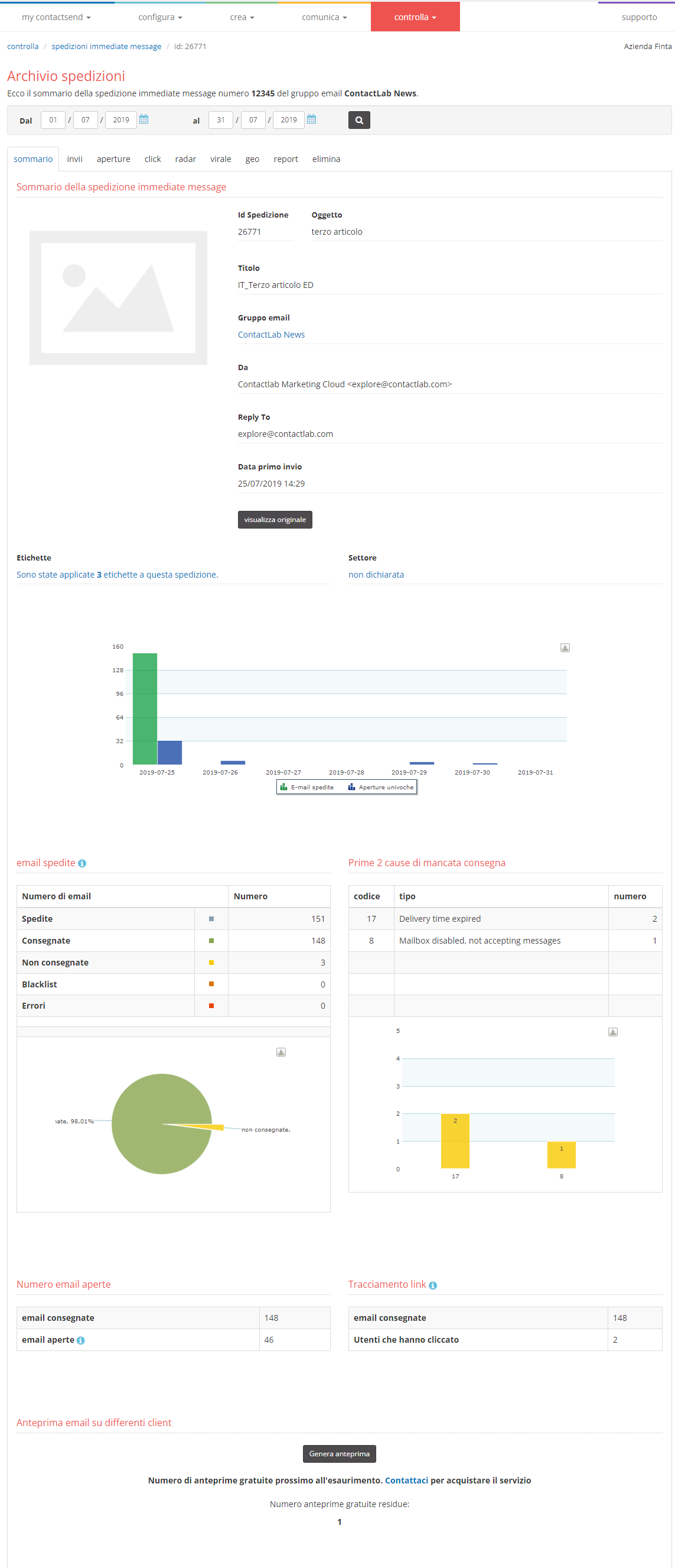 statistiche on demand