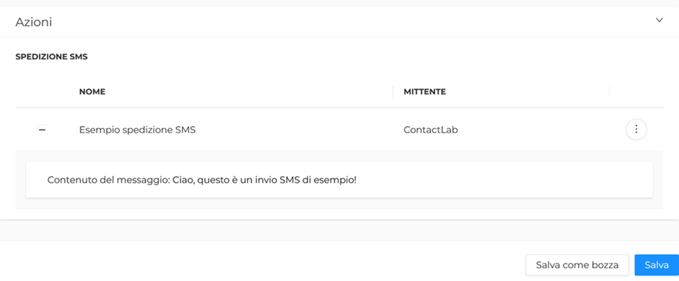 Crea spedizione SMS